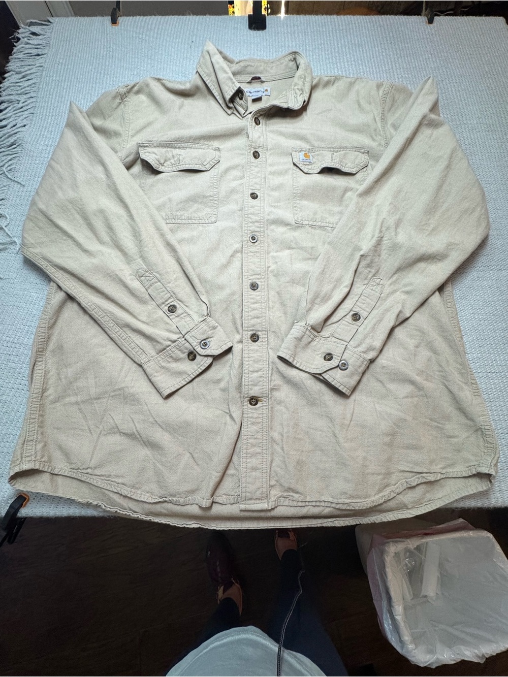 Carhartt Tan Lightweight Button-Up Shirt Jacket
